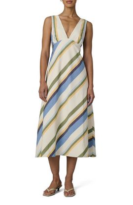 Joe's Joe's The Joni Stripe Cotton Blend Midi Dress
