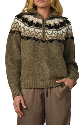 Joe's Joe's The Wells Fair Isle Wool Blend Half Zip Sweater