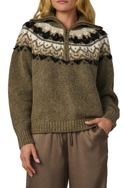 Joe's Joe's The Wells Fair Isle Wool Blend Half Zip Sweater