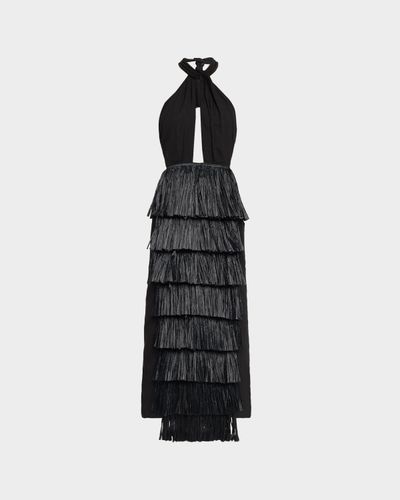 Johanna Ortiz Donde El Cielo Desciende Tiered Fringe Maxi Dress