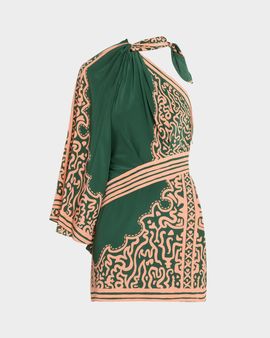Johanna Ortiz Frontier Poem Twisted One-Shoulder Mini Dress