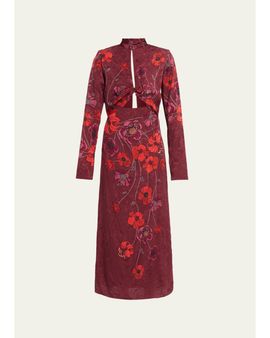 Johanna Ortiz In The Woods Printed Jacquard Ankle Dress