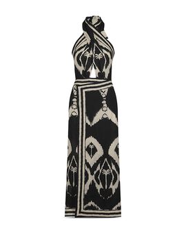Johanna Ortiz Johanna Ortiz Buen Viento Linen Halter Neck Ankle Dress