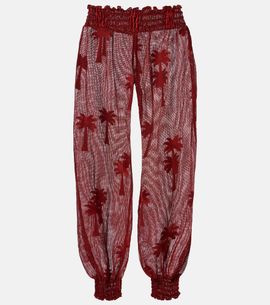 Johanna Ortiz Johanna Ortiz Embroidered cotton-blend mesh balloon pants