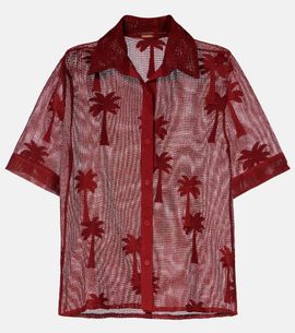 Johanna Ortiz Johanna Ortiz Embroidered cotton-blend mesh shirt