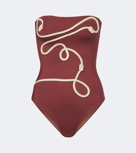 Johanna Ortiz Johanna Ortiz Embroidered strapless swimsuit