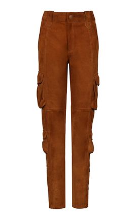 Johanna Ortiz Johanna Ortiz Leather Safari Cartography Pants Tan