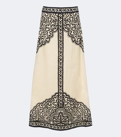 Johanna Ortiz Johanna Ortiz Loose Horizon printed linen maxi skirt