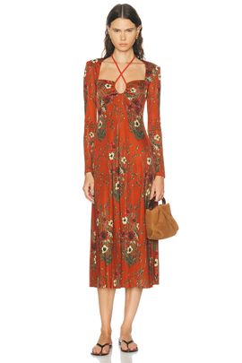 Johanna Ortiz Johanna Ortiz Marsala Festive Performance Ankle Dress