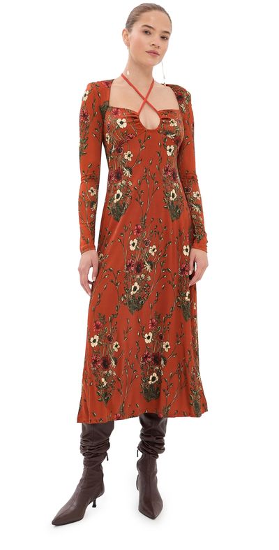 Johanna Ortiz Johanna Ortiz Marsala Festive Performance Ankle Dress Spicy Red