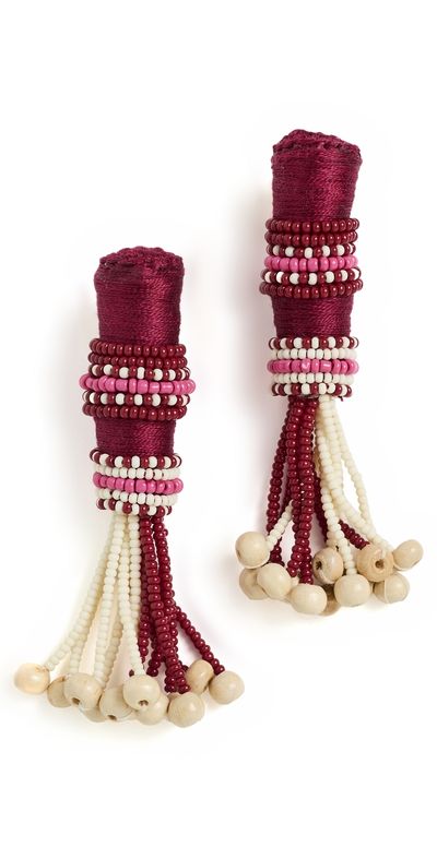 Johanna Ortiz Johanna Ortiz Mosaic Dreams Earrings Dark Cherry/Ecru One