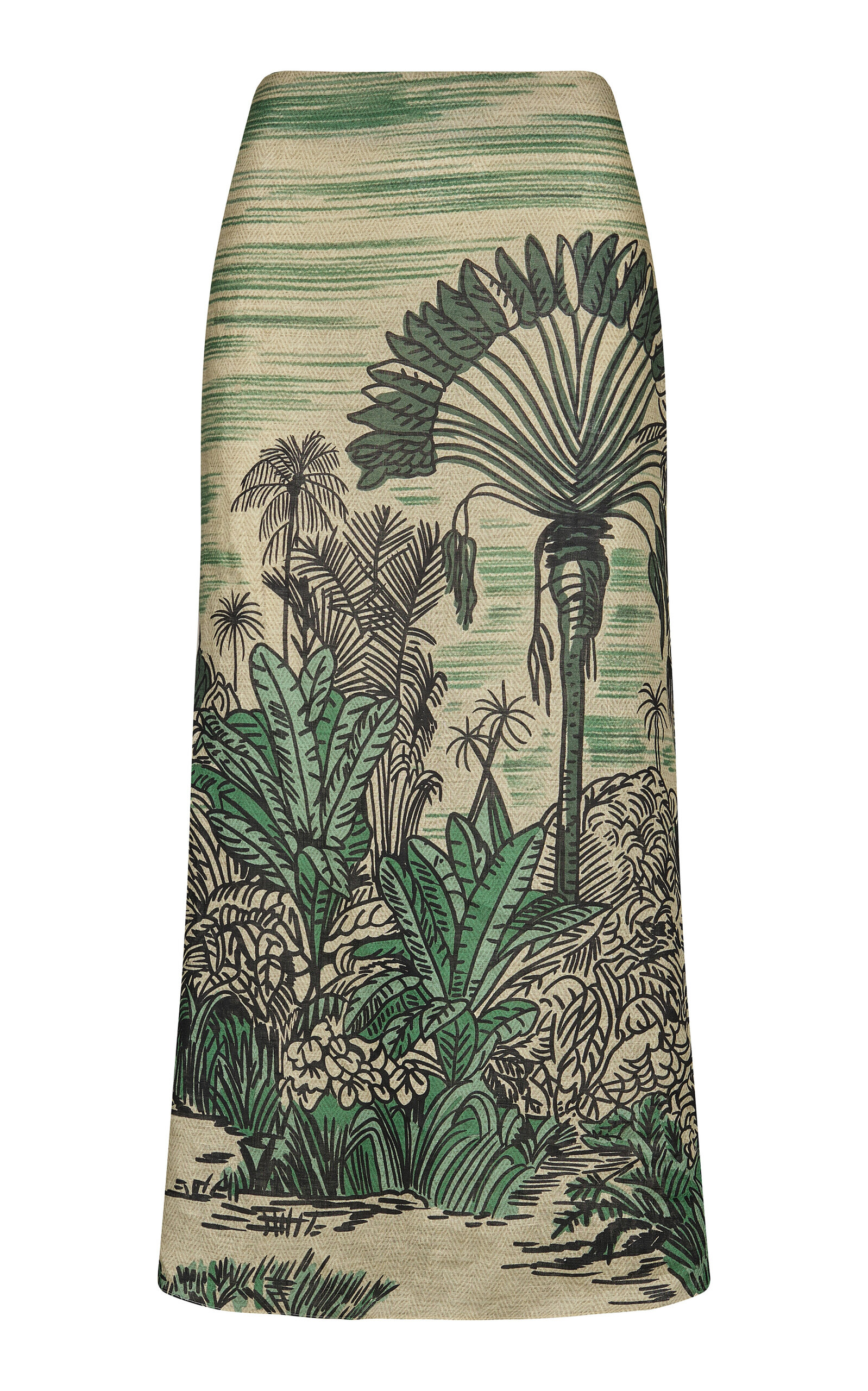 Johanna Ortiz Johanna Ortiz Muralla Del Sol Printed Linen Maxi Skirt