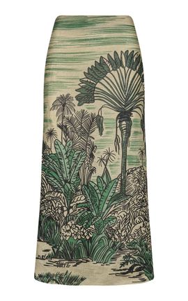 Johanna Ortiz Johanna Ortiz Muralla Del Sol Printed Linen Maxi Skirt