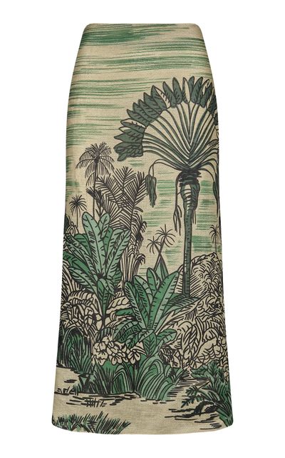 Johanna Ortiz Johanna Ortiz Muralla Del Sol Printed Linen Maxi Skirt