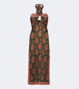 Johanna Ortiz Johanna Ortiz Printed halterneck linen midi dress