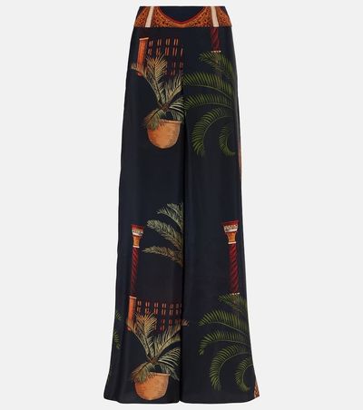Johanna Ortiz Johanna Ortiz Printed high-rise silk wide-leg pants