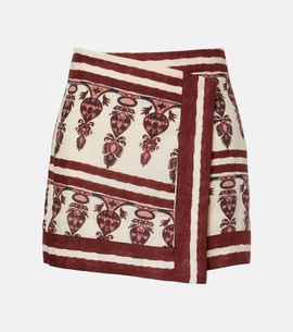 Johanna Ortiz Johanna Ortiz Printed linen wrap skirt