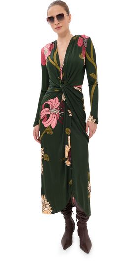 Johanna Ortiz Johanna Ortiz Reinvention Oasis Ankle Dress Green/Rose