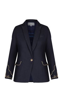 Johanna Ortiz Johanna Ortiz Rock The Plan SingleBreasted Linen Jacket