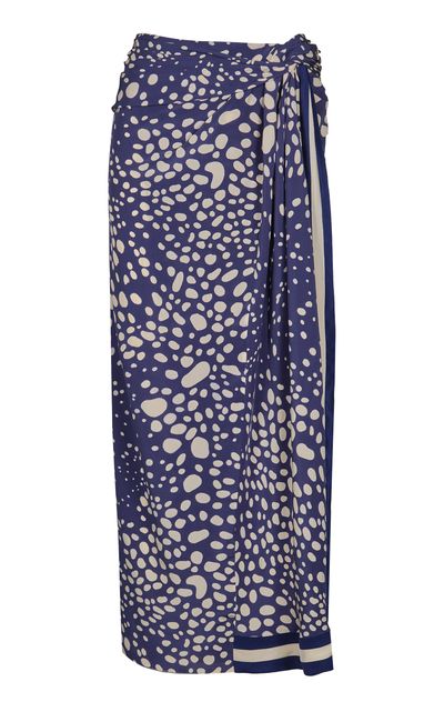 Johanna Ortiz Johanna Ortiz Stars Above The Atlas Printed Silk Midi Skirt
