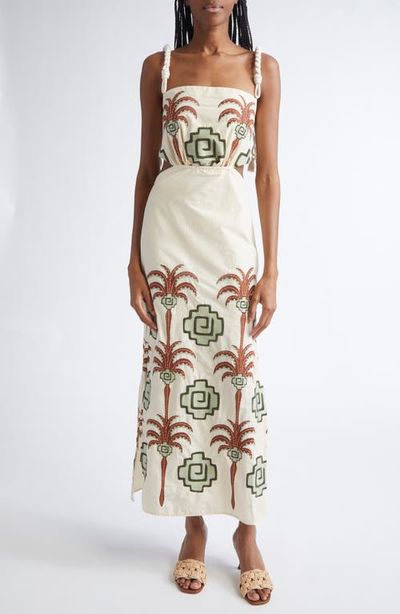 Johanna Ortiz Johanna Ortiz Tributaries Embroidered Cotton Blend Dress