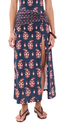 Johanna Ortiz Johanna Ortiz Under The Sun Ankle Skirt Navy/Rose