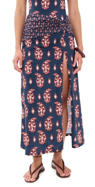 Johanna Ortiz Johanna Ortiz Under The Sun Ankle Skirt Navy/Rose