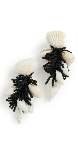 Johanna Ortiz Johanna Ortiz Whimsical Waters Earrings Ecru/Black One
