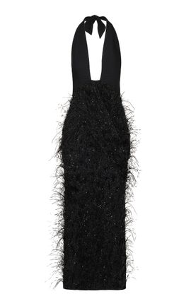 Johanna Ortiz Johanna Ortiz Whispers Of Saint Germain Feathered Maxi Dress