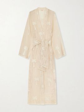JOHANNA ORTIZ Palm & Soul printed cotton-mesh coverup