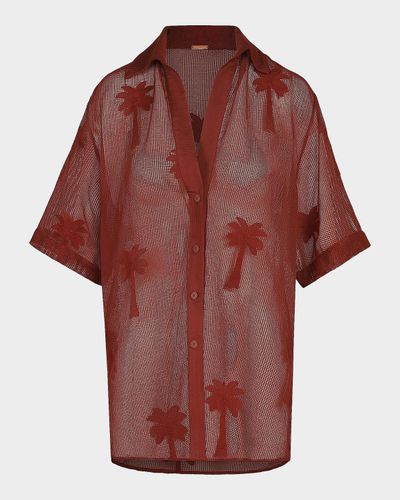 Johanna Ortiz Playa Grande Salty Promises Cotton Mesh Shirt