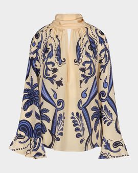 Johanna Ortiz Ritmo Sol Ruffled Printed Blouse