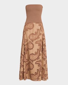 Johanna Ortiz The Quiet Bloom Strapless Embroidered Maxi Dress