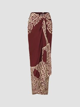 Johanna Ortiz Women's Geometry Of The Saddle Silk Crepe De Chine Ankle-Length Skirt