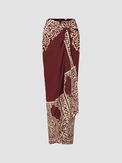Johanna Ortiz Women's Geometry Of The Saddle Silk Crepe De Chine Ankle-Length Skirt