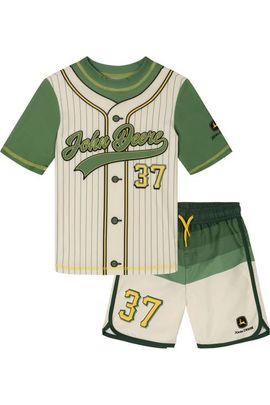 John Deere John Deere 2-Piece Rash Guard and Swim Trunks Set