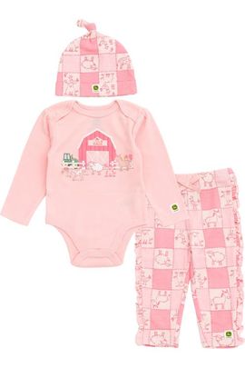 John Deere John Deere 3 Piece Bodysuit Pants and Hat Set