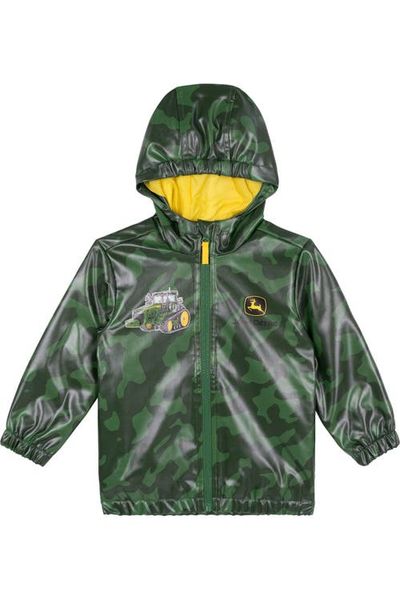 John Deere John Deere Hooded Zip-Up Rain Jacket