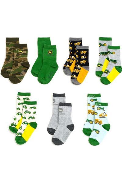 John Deere John Deere Non-Slip Grip 7-Pack Crew Socks