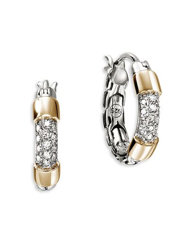 John Hardy John Hardy 14K Yellow Gold & Sterling Silver Jh Essentials Extra Small Hoop Earrings
