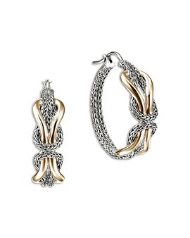 John Hardy John Hardy 14K Yellow Gold & Sterling Silver Love Knot Infinite Hoop Earrings