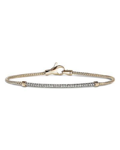 John Hardy John Hardy 14K Yellow Gold Jh Essentials Diamond Bar Woven Bracelet, 0.25 tcw