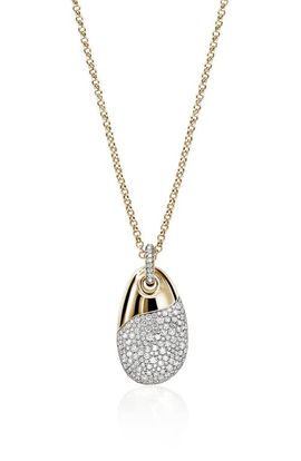 John Hardy John Hardy Artisan Series 18k Gold Diamond Pebble Pendant Necklace 