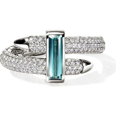 John Hardy John Hardy Artisan Series Spear Ring 18k White Gold Diamond & Tourmaline 