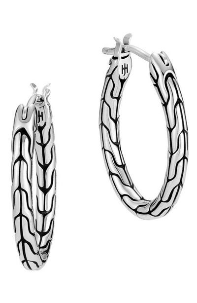 John Hardy John Hardy Classic Chain Medium Sterling Silver Hoop Earrings 