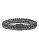 John Hardy John Hardy Dark Silver Icon Black Sapphire Pave Clasp Woven Link Bracelet, 10.5mm - 1