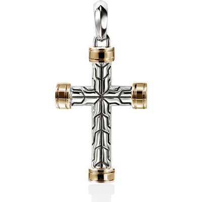 John Hardy John Hardy Essential 14k Gold & Sterling Silver Cross Pendant 