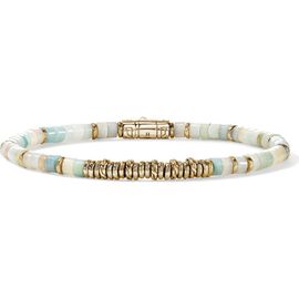 John Hardy John Hardy Heishi 14k Gold Quartzite Beaded Bracelet 