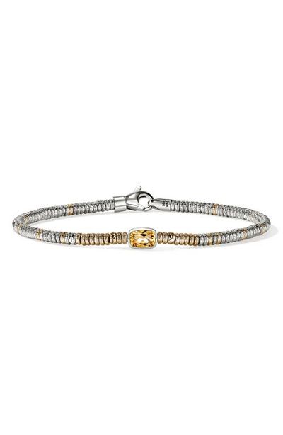 John Hardy John Hardy Heishi Bracelet, 14K Gold, Sterling Silver, Citrine, 2.5mm 