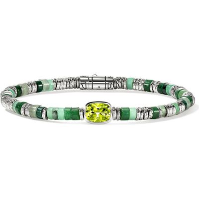 John Hardy John Hardy Heishi Bracelet, Sterling Silver, Peridot, 4mm 